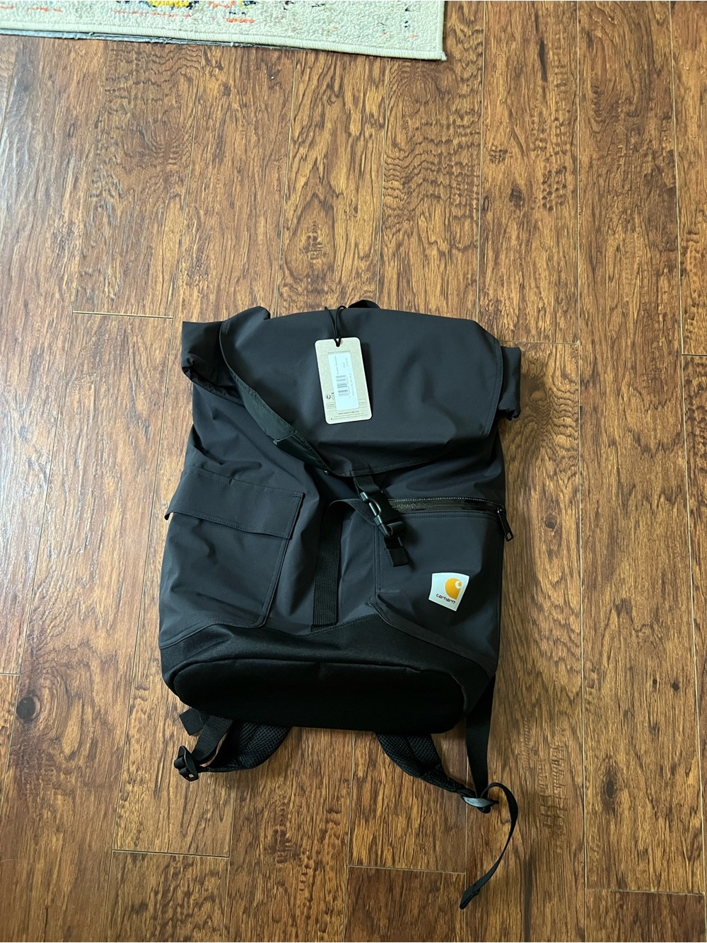 Carhartt WIP Bowden Backpack Nylon Black Roll Top Closure Brand New With Tags